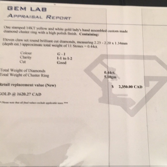 14k Gold Diamond cluster ring w/ appraisal Vintage - Picture 12 of 13